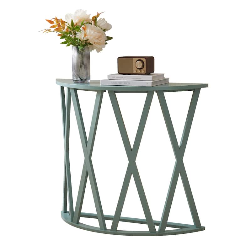 Vienna Collection Wood Side Table with X-Base or Half-Moon Design