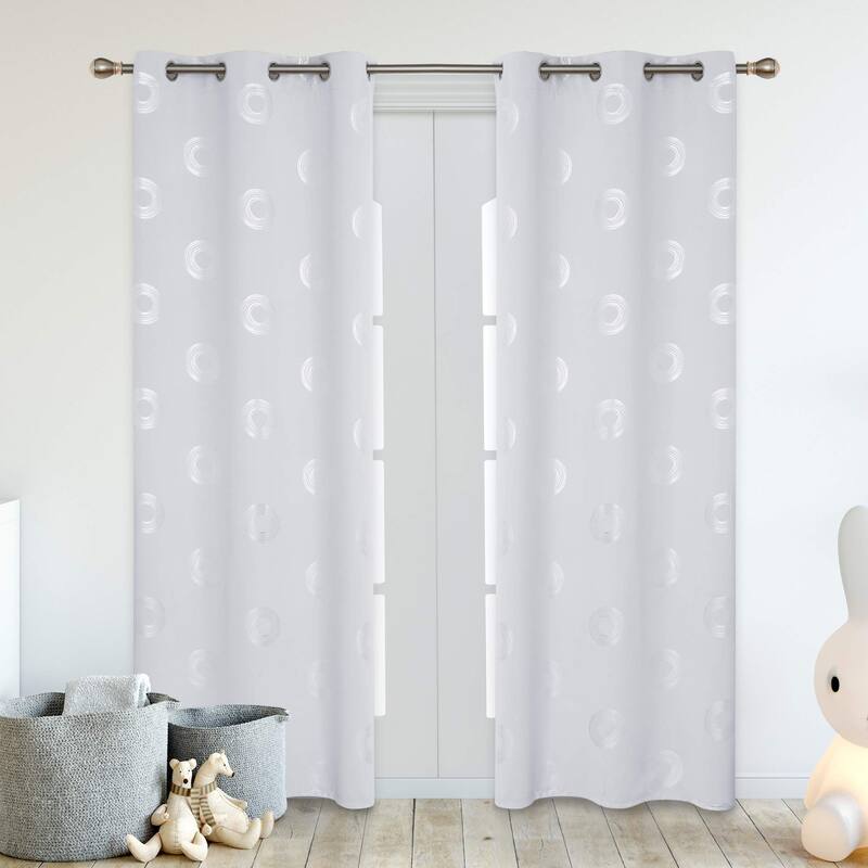 Concentric Circles Pattern Room Darkening Curtain 2 Panels