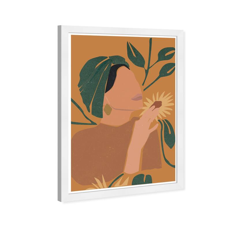 Wynwood Studio Prints Floral and Botanical Brilliant Sunflower Scent Brown and Ochre Modern & Contemporary Wall Art Canvas Print