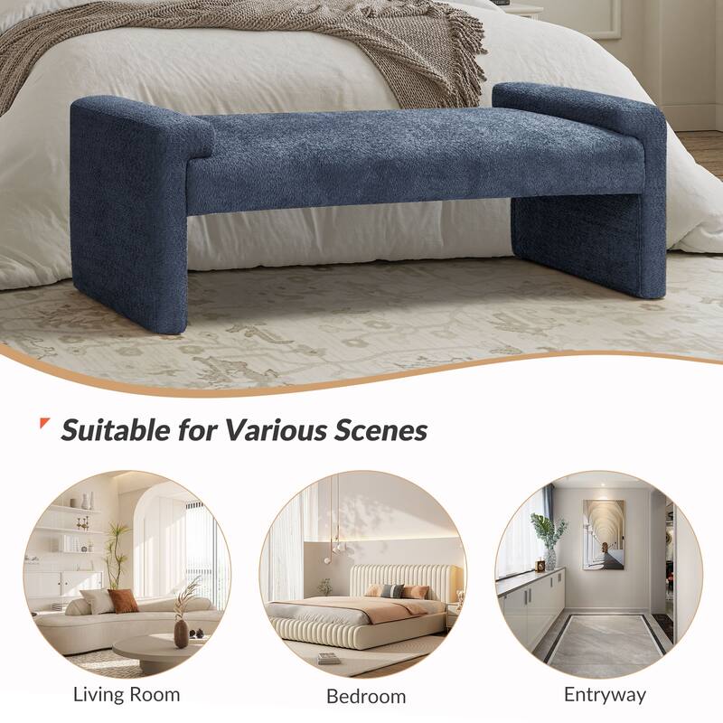 HULALA HOME Roland Modern 58.5''W Upholstered Bedroom Bench