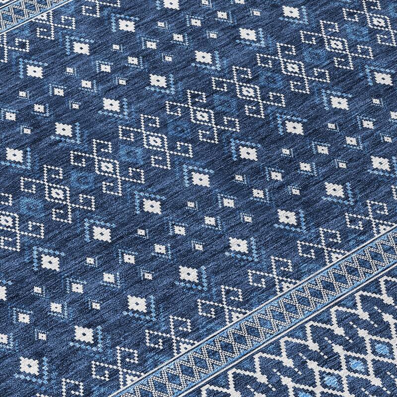 Machine Washable Indoor/ Outdoor Chantille Boho Morrocan Rug