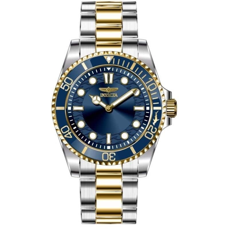 Invicta Men's 49696 Pro Diver Quartz PC20S Brass Dial Watch - Blue