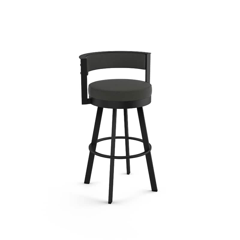 Amisco Browser Swivel Counter Stool - Charcoal Grey Polyester / Black Metal