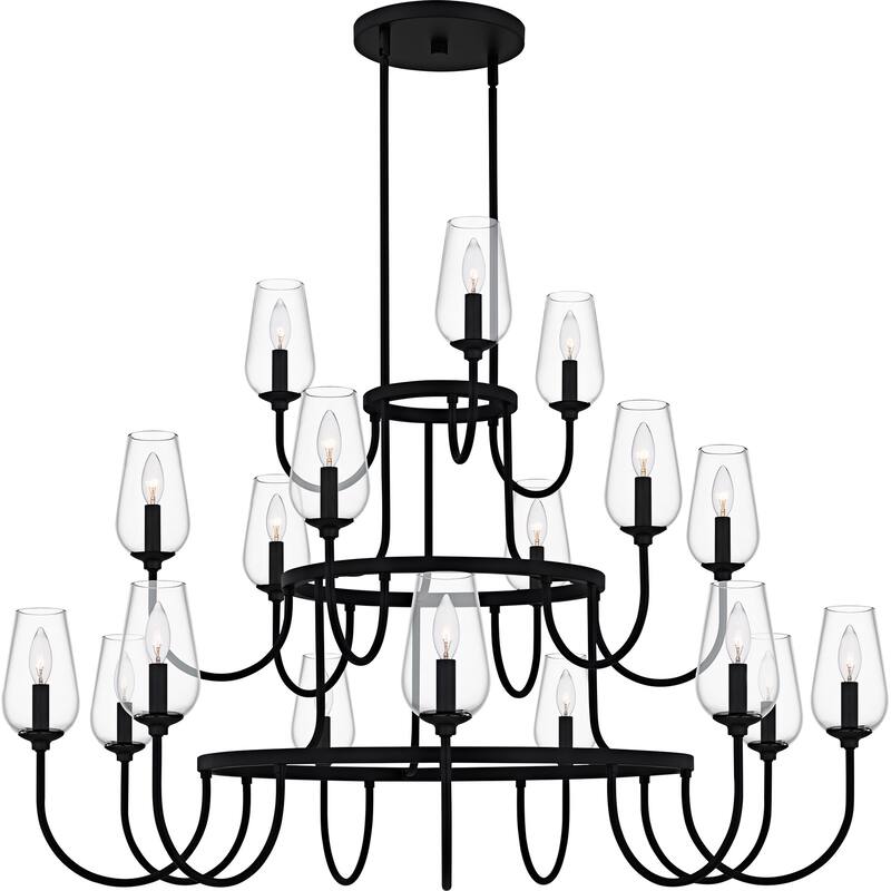 Viscount 18-Light Matte Black Chandelier