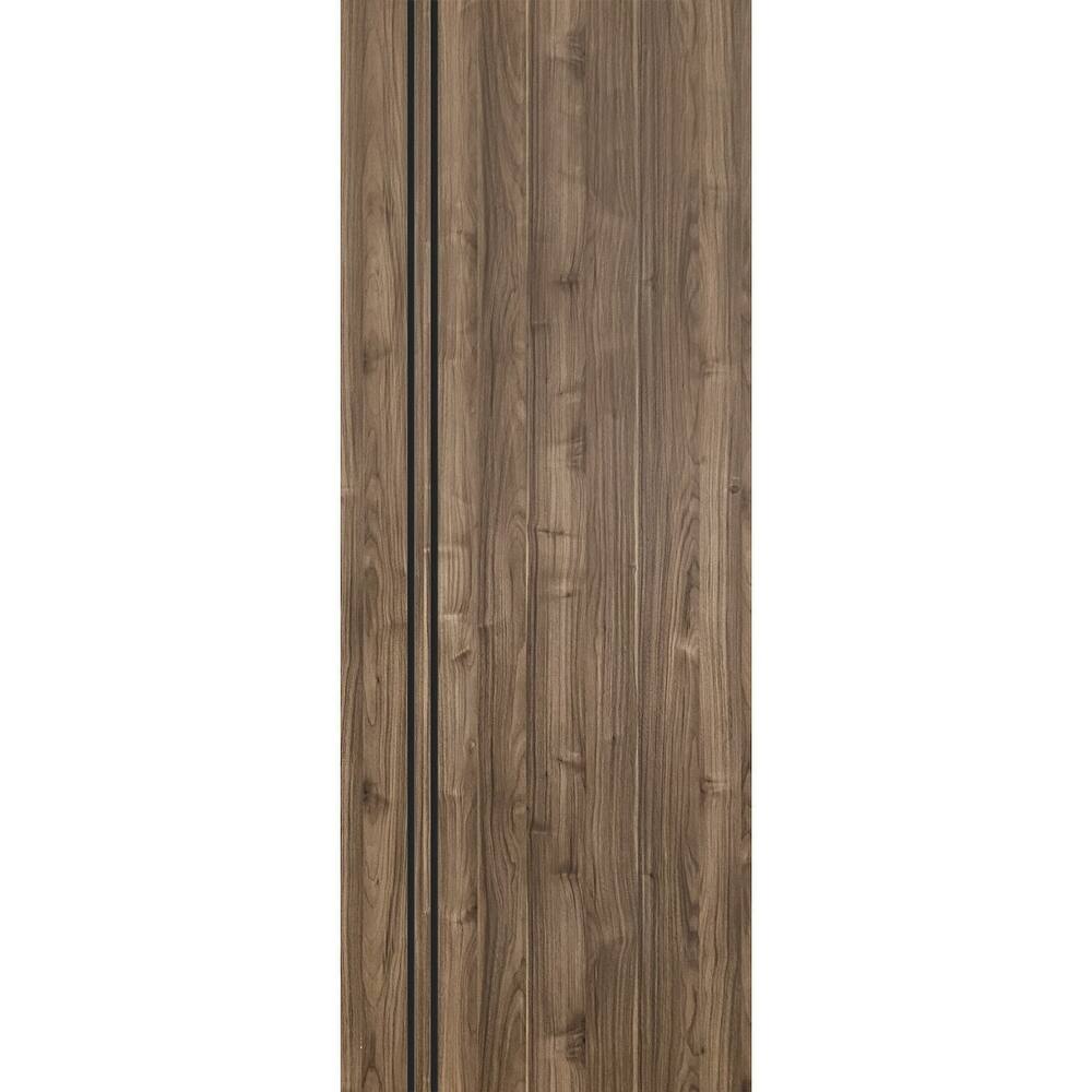 French Pocket Door 28 x 80 with Planum 0016 Walnut with Kit Trims Rail