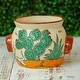 preview thumbnail 2 of 4, Novica Handmade Mexican Desert Ceramic Flower Pot