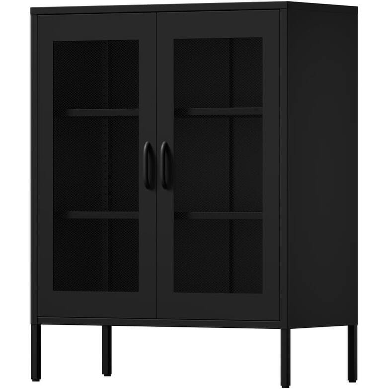 GDFStudio - Marcus Durable Metal Storage Cabinet with Adjustable Shelves for Versatile Organization