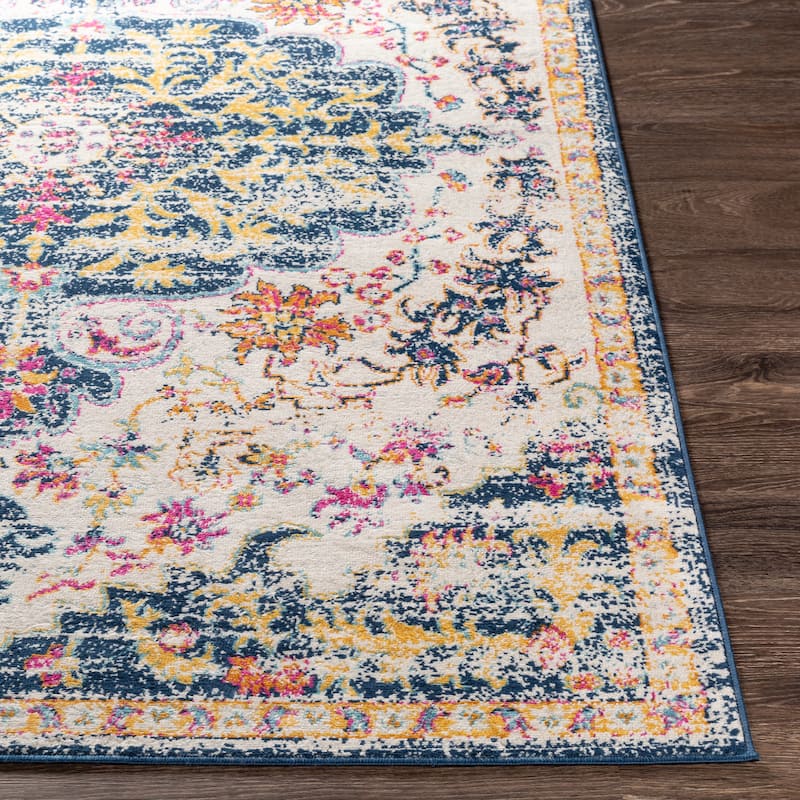 Livabliss Zimmer Distressed Boho Medallion Area Rug
