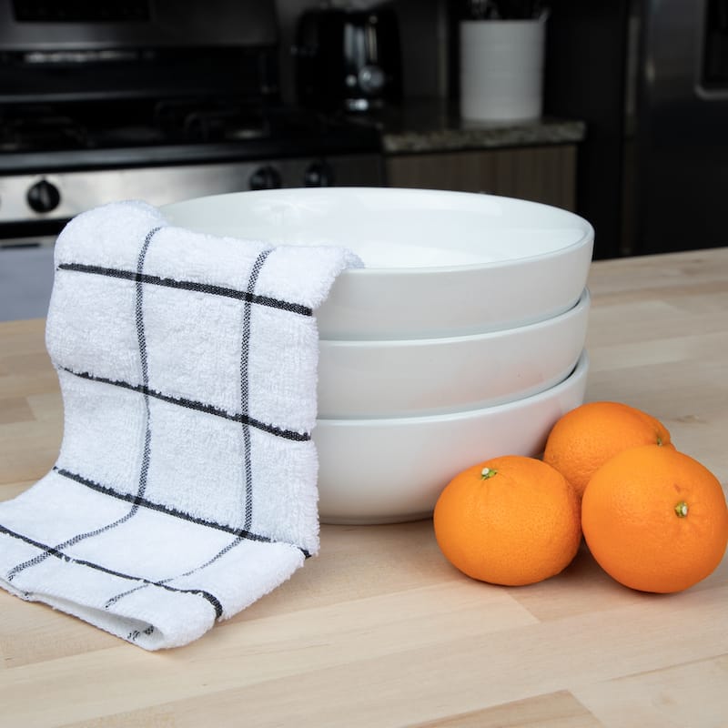 Cooks Cotton Windowpane Dishcloths - 12 Pack - 12x12