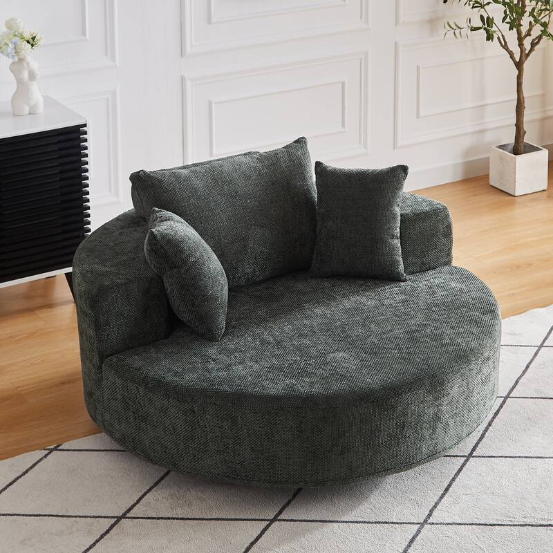 Comfortable Chenille Foam Swivel Chair for Various Rooms, Enhancing Relaxation