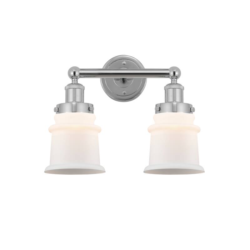 Innovations Lighting 616-2W-11-14 Canton Vanity Canton 2 Light 14" - Polished Chrome / Matte White
