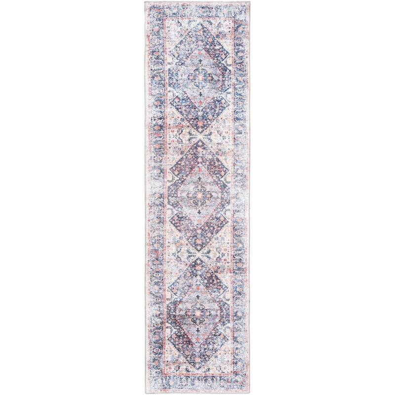 Traditional Tira Collection Area Rug - 2'7"x10' - Navy Blue