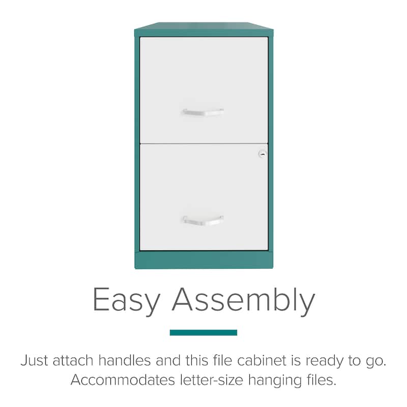 Space Solutions 18in. 2 Drawer Metal File Cabinet, Teal