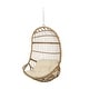 preview thumbnail 3 of 16, Christopher Knight Home - Sansa Outdoor/Indoor Wicker Hanging Basket Hammock Chair with Iron Stand & Water-Resistant Cushions