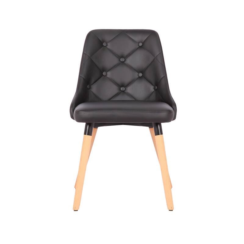 Porthos Home Dakari Dining Chairs, PU Leather Upholstery, Wooden Legs
