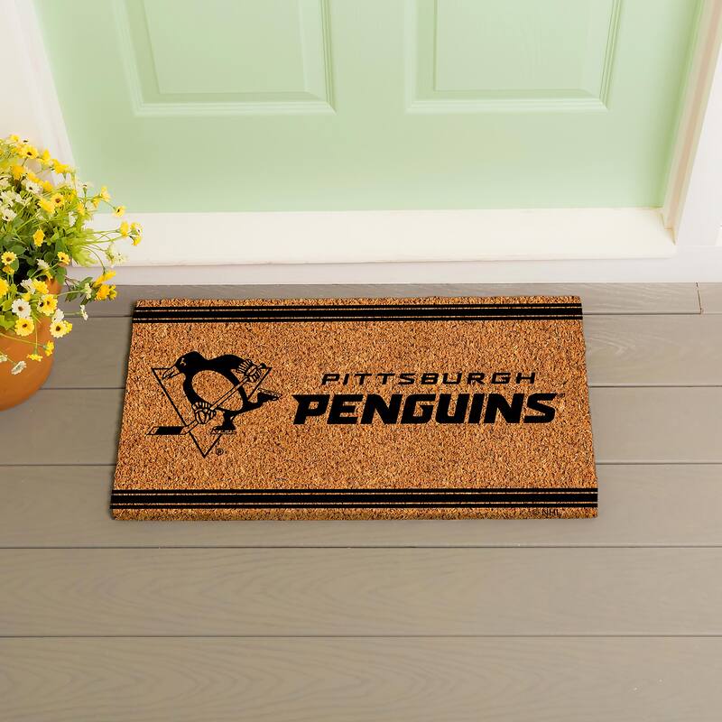 Pittsburgh Penguins Monochrome Indoor/Outdoor Coir Door Mat - 28" x 16"