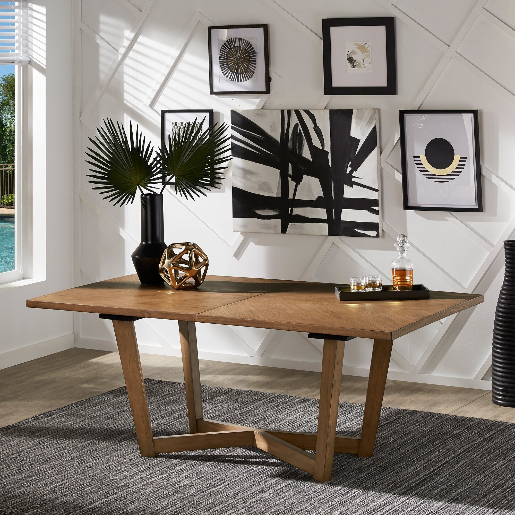 【IDEE】ＭＡＴＩＮ　ＤＩＮＩＮＧ　ＴＡＢＬＥ Eldoria 6-8 Person Mid-Century Extending Wood Dining Table
