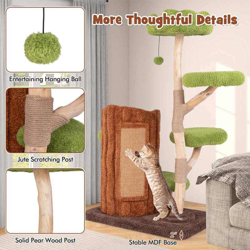 Costway Multi-level Cat Tree with Double Decker Cat House Scratching - See Details