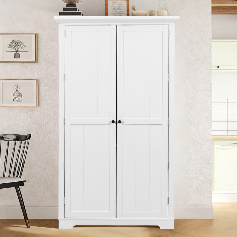 Freestanding 72"Tall Kitchen Pantry with Drawers, Door Shelves, Adjustable Shelves and Pull-out Trays