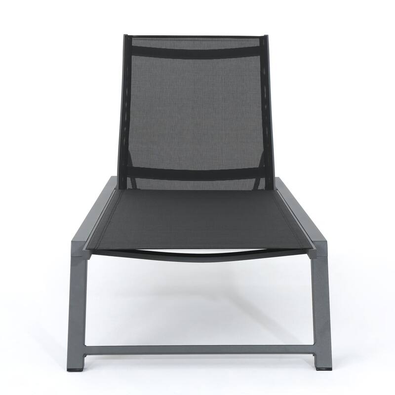 Outdoor aluminum frame mesh chaise lounge chair