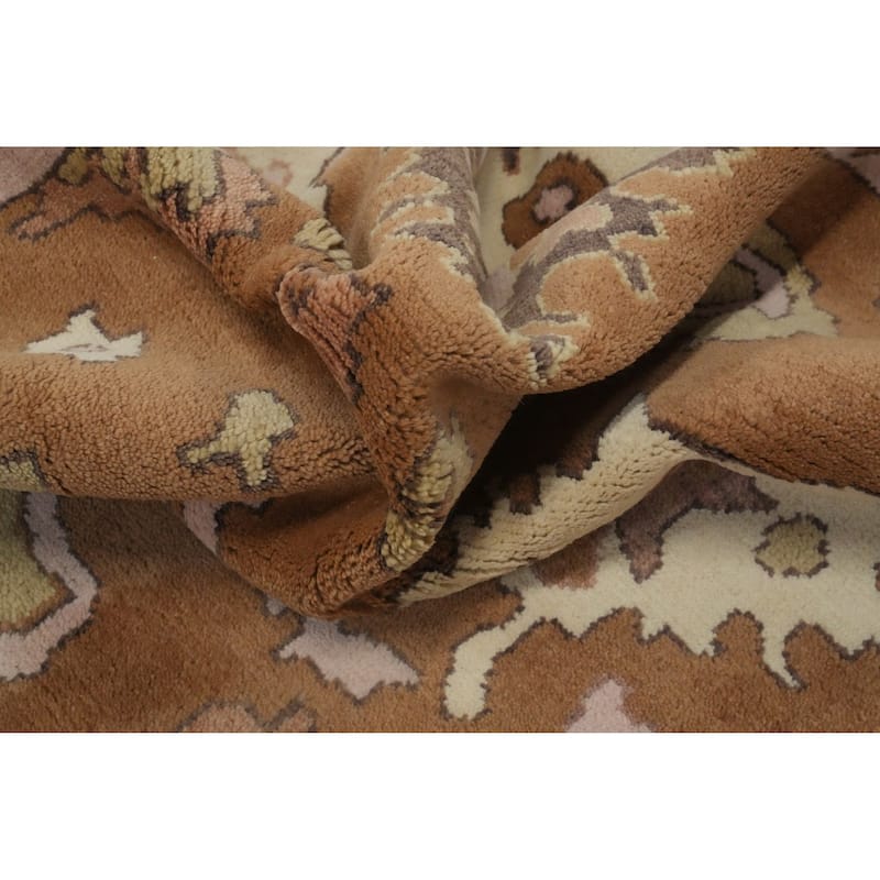 All-Over Wool Floral Oushak Indian Area Rug 9x12 - 11' 11'' X 9' 2''