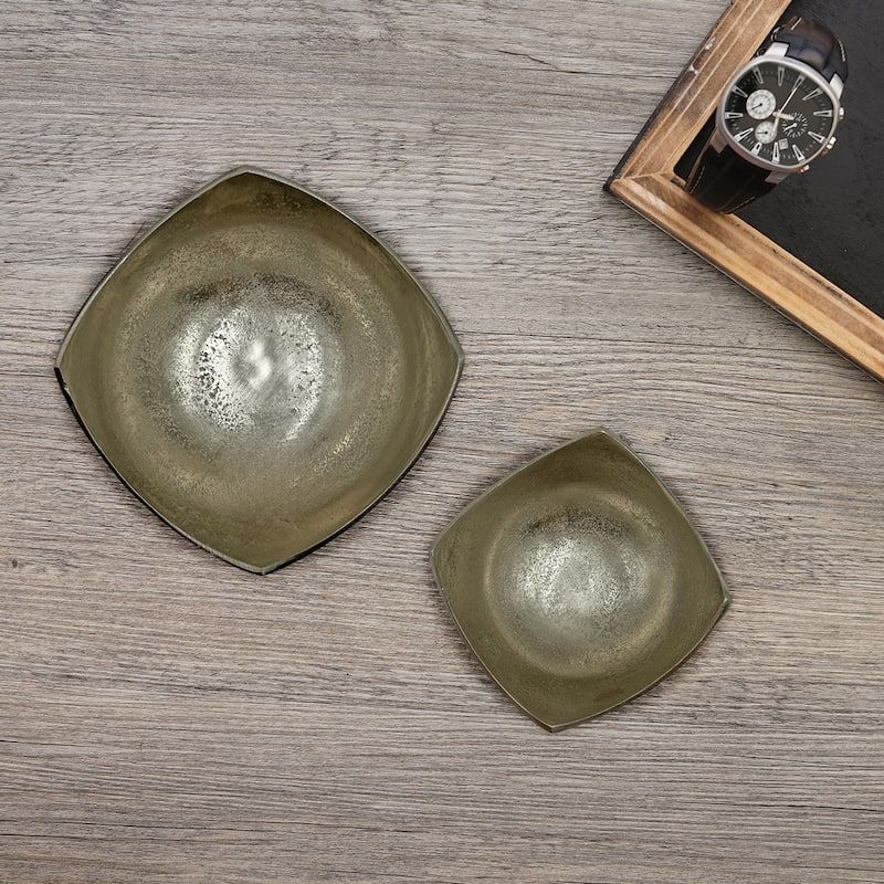 Set of 2 Decorative Handmade Aluminum Modern Bowl - Set of 2