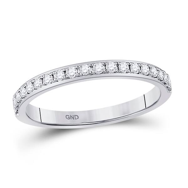 Size-3 Diamond Wedding Band in Sterling Silver 1/6 cttw, G-H,I2-I3 
