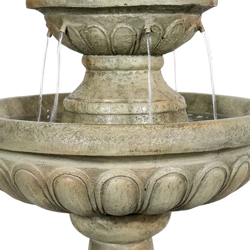 42.5" H Traditional Outdoor Water Fountain with Pineapple Finial