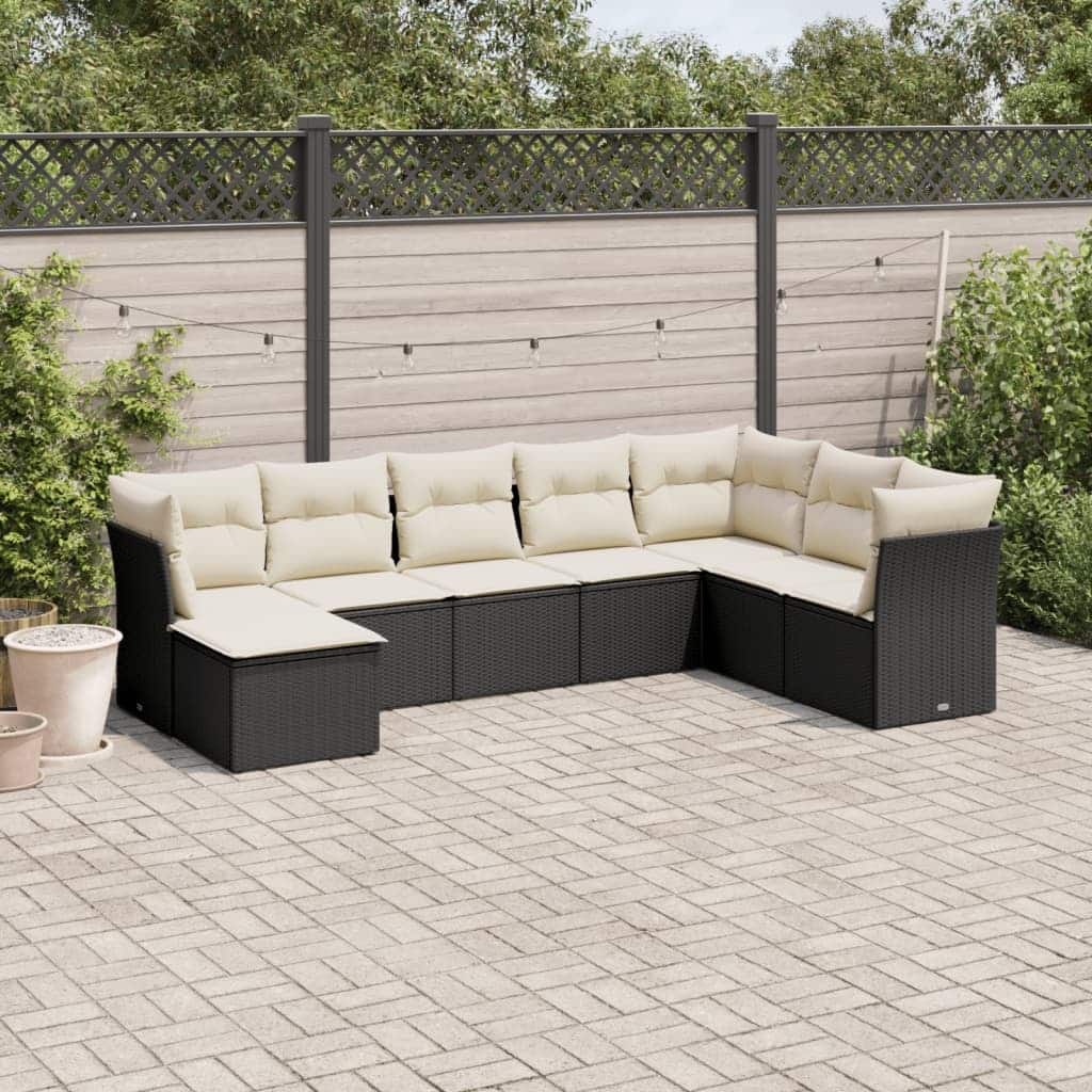vidaXL Garden Sofa Set Black