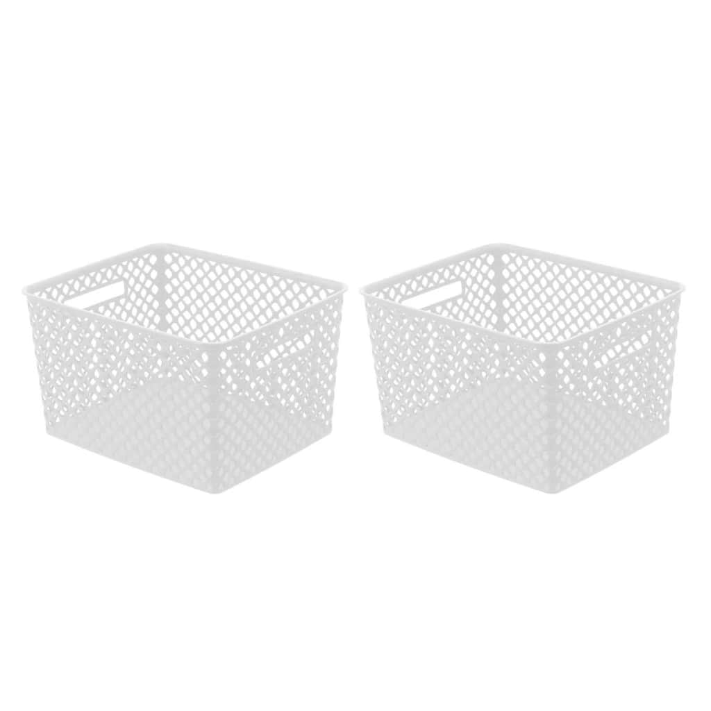 2 PCS Large Decorative Storage Basket, White, 2 Pack