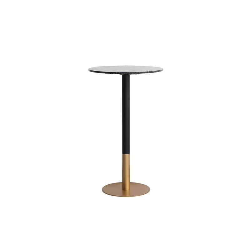 Linx 23" Faux Marble Pub table - Black
