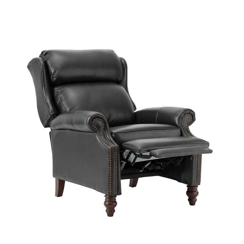 Noemon Genuine Leather Recliner with Nailhead Trims by HULALA HOME (Set of 2)