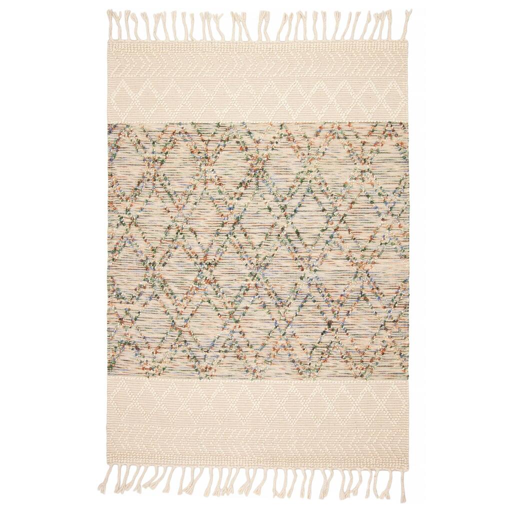 ECARPETGALLERY Braid weave Sienna Cream Wool Rug - 5'3 x 7'3