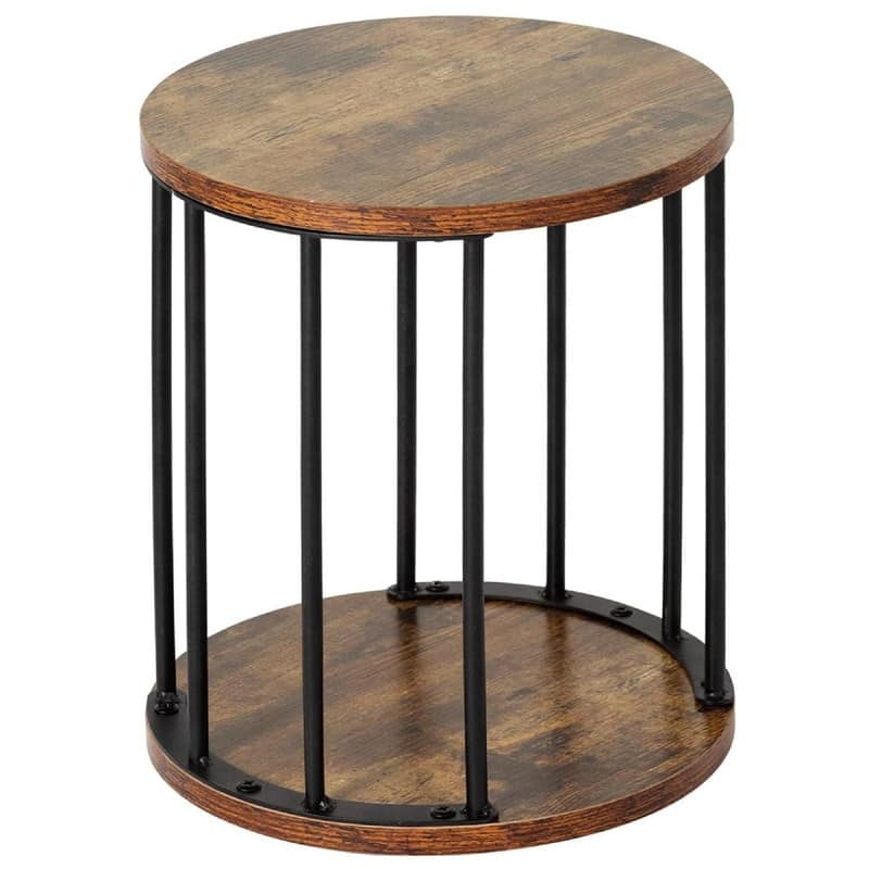 Small Round Wooden Step Stool for Kids Adults - 11.81"D x 11.81"W x 13.58"H