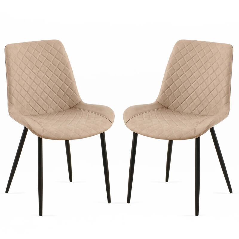 Mid-Century Leathaire Dining Chairs,Side Chair with Metal Legs