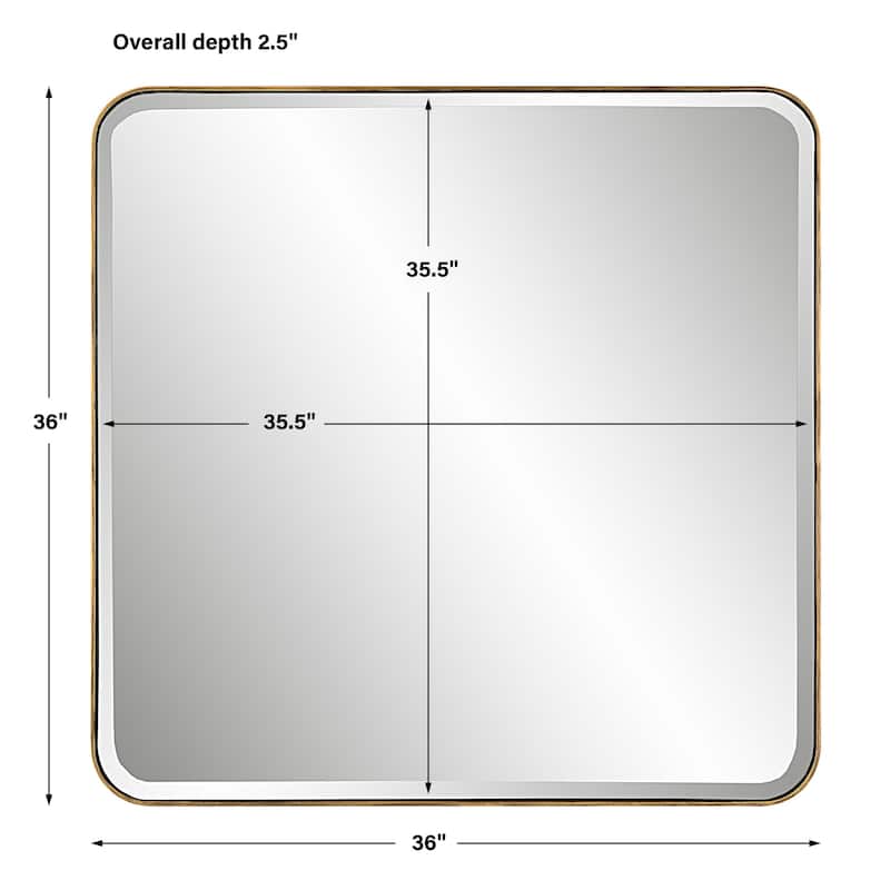 Uttermost Hampshire Square Gold Mirror - 36"W x 36"H x 2.5"D