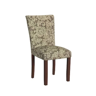 Jax Parsons Dining Chair Set of 2, Brown Jacobean Print Polyester