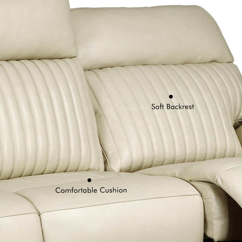 Genuine Leather Reclining Loveseat with Triple Power Adjustable Headrest, Lumbar Support, Zero Gravity, USB & USB-C Ports