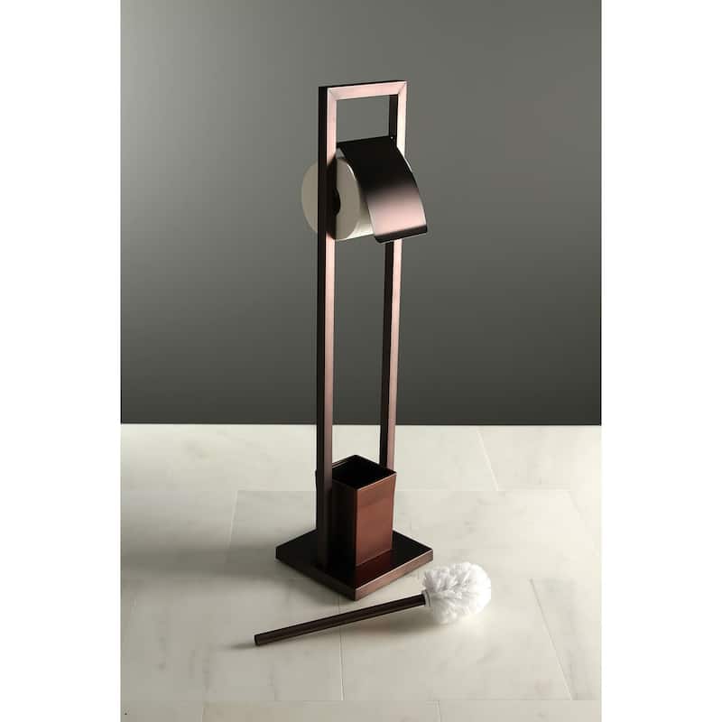 Kingston Brass Edenscape Freestanding Toilet Paper Holder with Brush and Holder