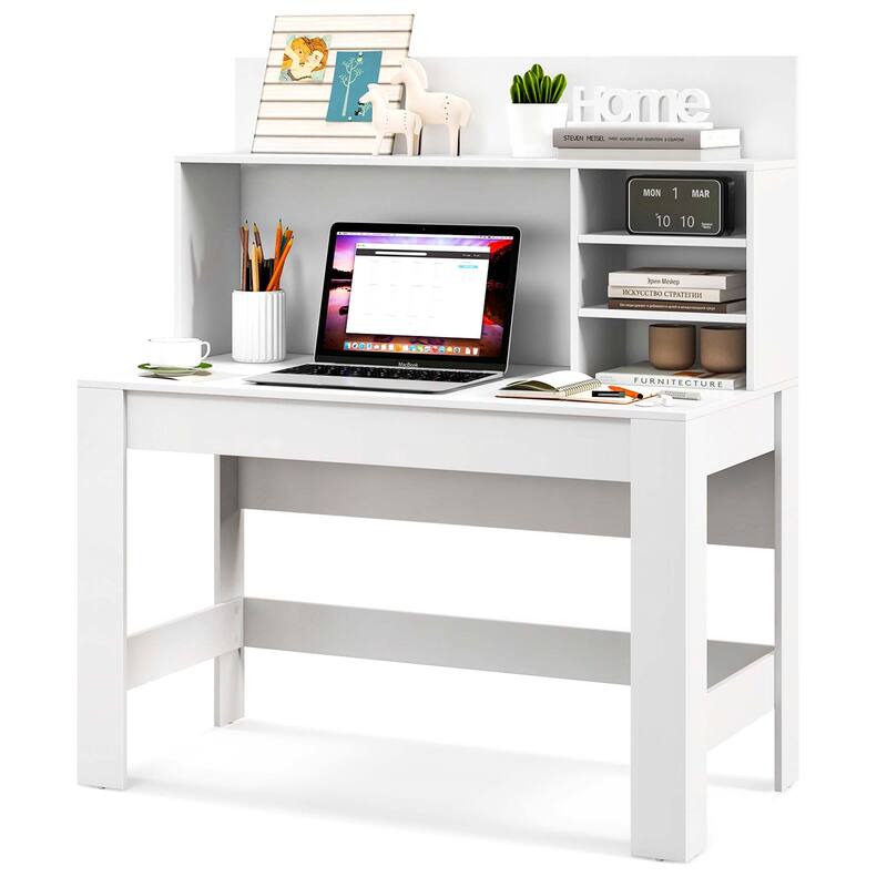 Costway Computer Desk with Hutch 2 Power Outlets USB & Type-c charging - See Details