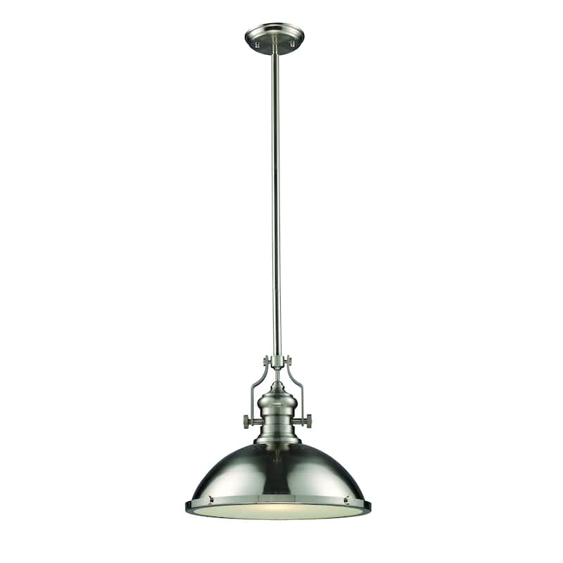 Chadwick 17-inch Wide 1-Light Pendant - 17in W x 17in D x 14in H - Satin Nickel