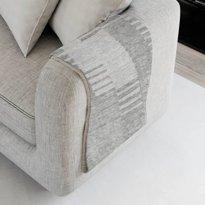Premium Machine Washable Contemporary Sherpa Throw Blanket - Silver - 4'2" x 5'10"