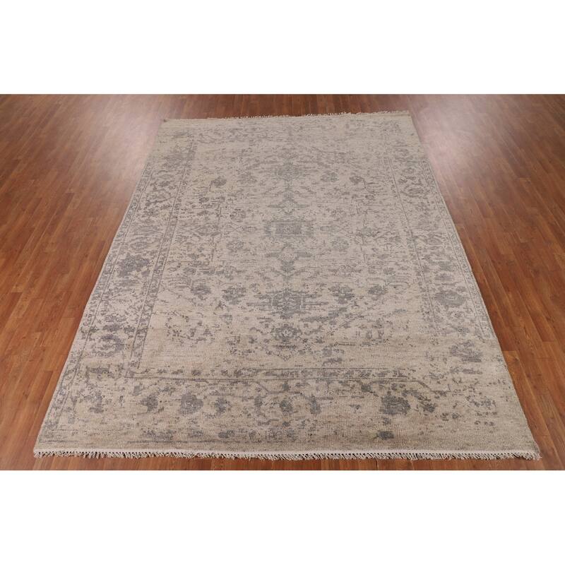 Heriz Serapi Indian Area Rug Handmade Living Room Wool Carpet - 7'9"x 9'9"