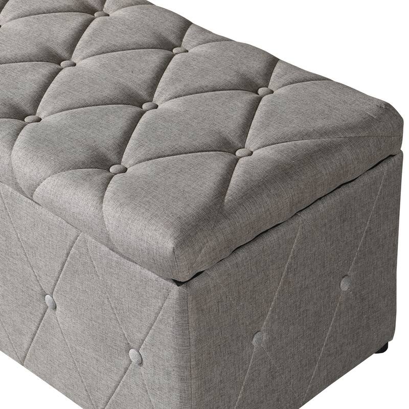 Rectangular Storage Fabric Ottoman
