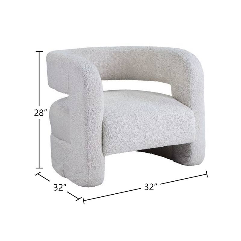 Teddy Sherpa Upholstered Accent Chair in White