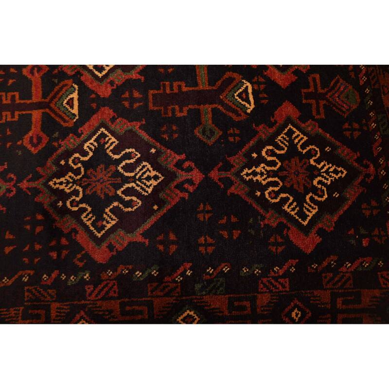 ECARPETGALLERY Hand-knotted Teimani Dark Navy Wool Rug - 4'2 x 6'11