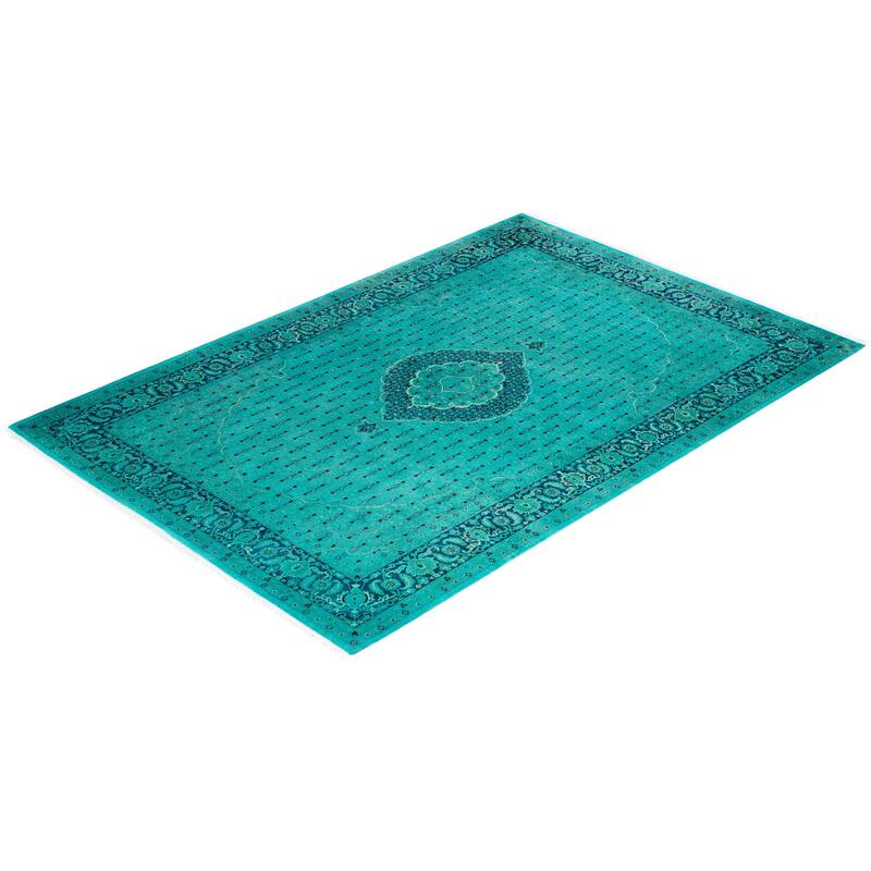 Contemporary Overdyed Wool Hand Knotted Area Rug - 6' 2" x 9' 2"
