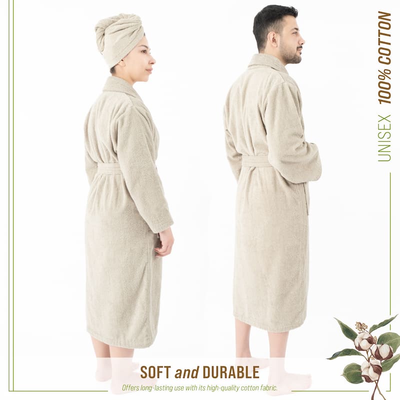 100% Cotton Robes for Women and Men, Soft Lightweight Unisex Couple Turkish Bathrobes