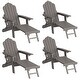 preview thumbnail 8 of 6, Bonosuki 4-Piece Folding Adirondack Chairs with Retractable Ottoman and Cup Holder Lawn Outdoor Lounge Chair