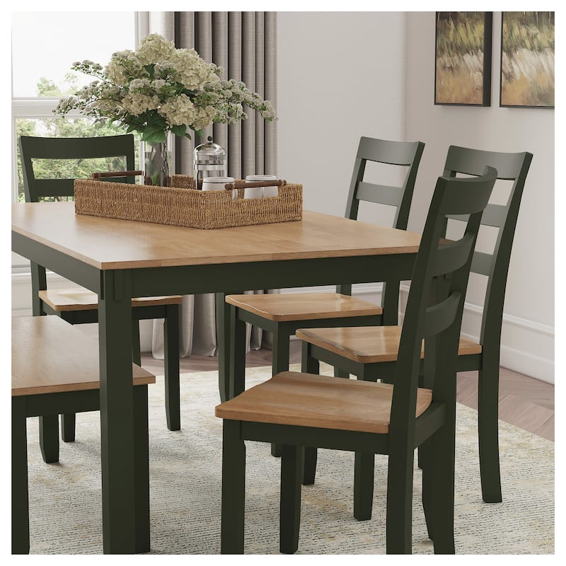 Signature Design by Ashley Gesthaven Counter Height Dining Table and 4 Barstools (Set of 5) - Light Brown/Green